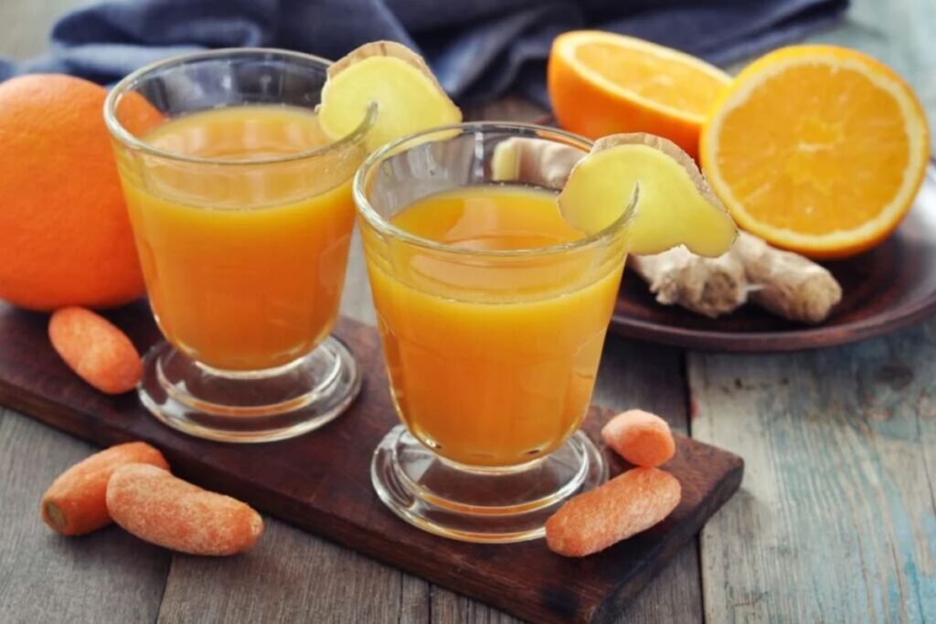 Ginger Juice with Carrots and Oranges