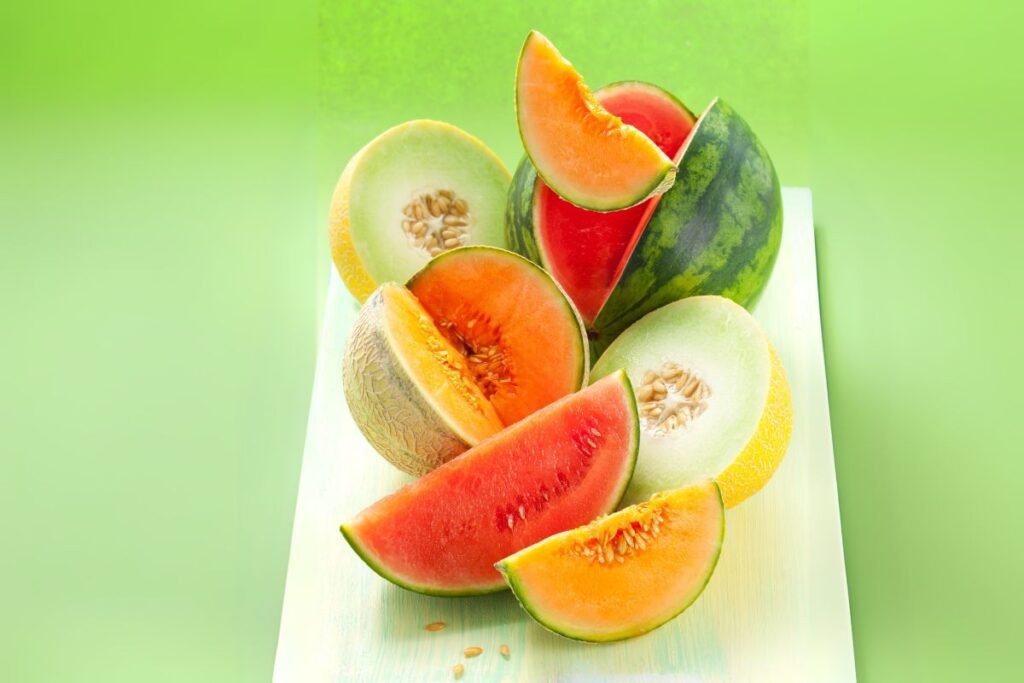 Different melon varieties for making melon juice