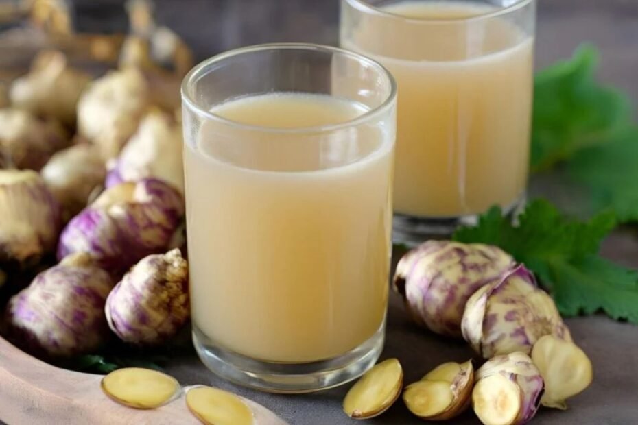 Topinambur juice or Jerusalem artichoke juice